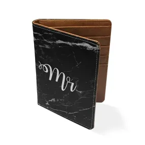 Passport Holder Leather Travel Wallet Organizer-Mr Black Marble