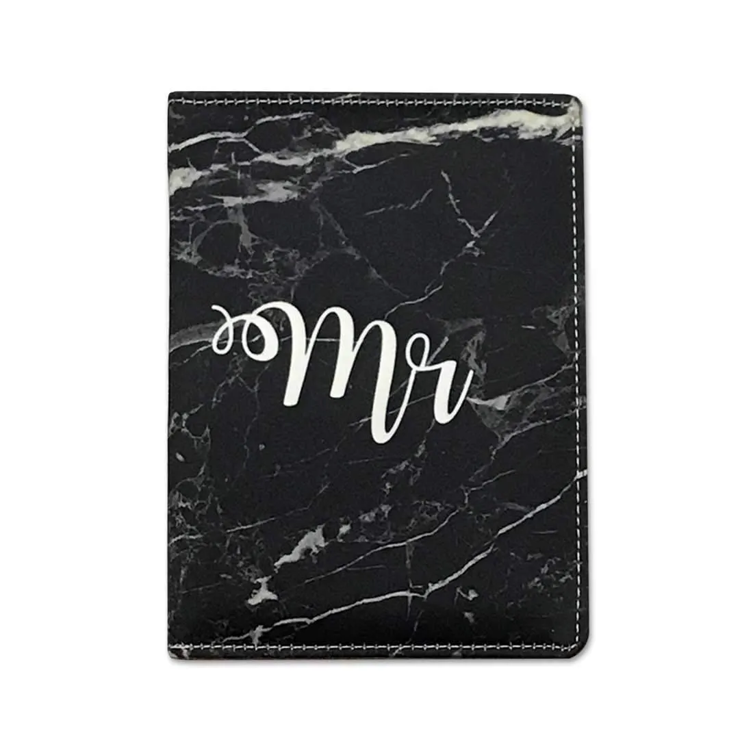 Passport Holder Leather Travel Wallet Organizer-Mr Black Marble