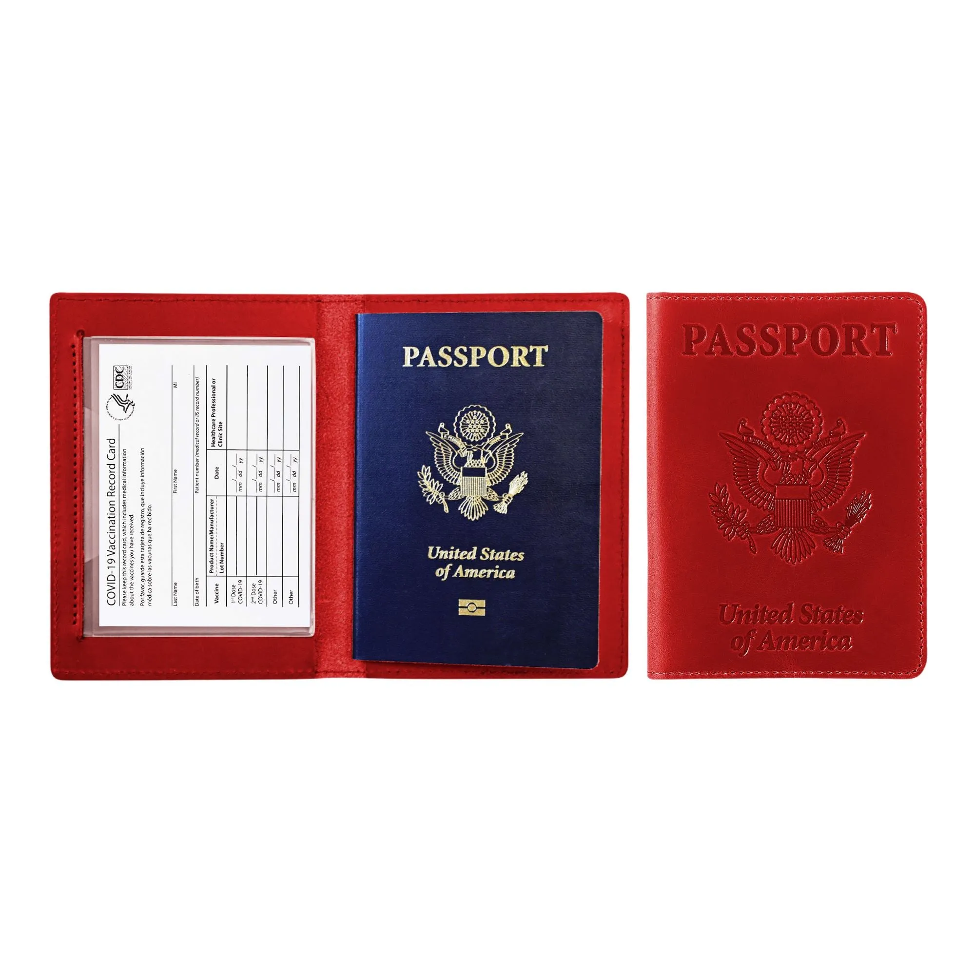 Passport Holder with Vaccination Card Protector