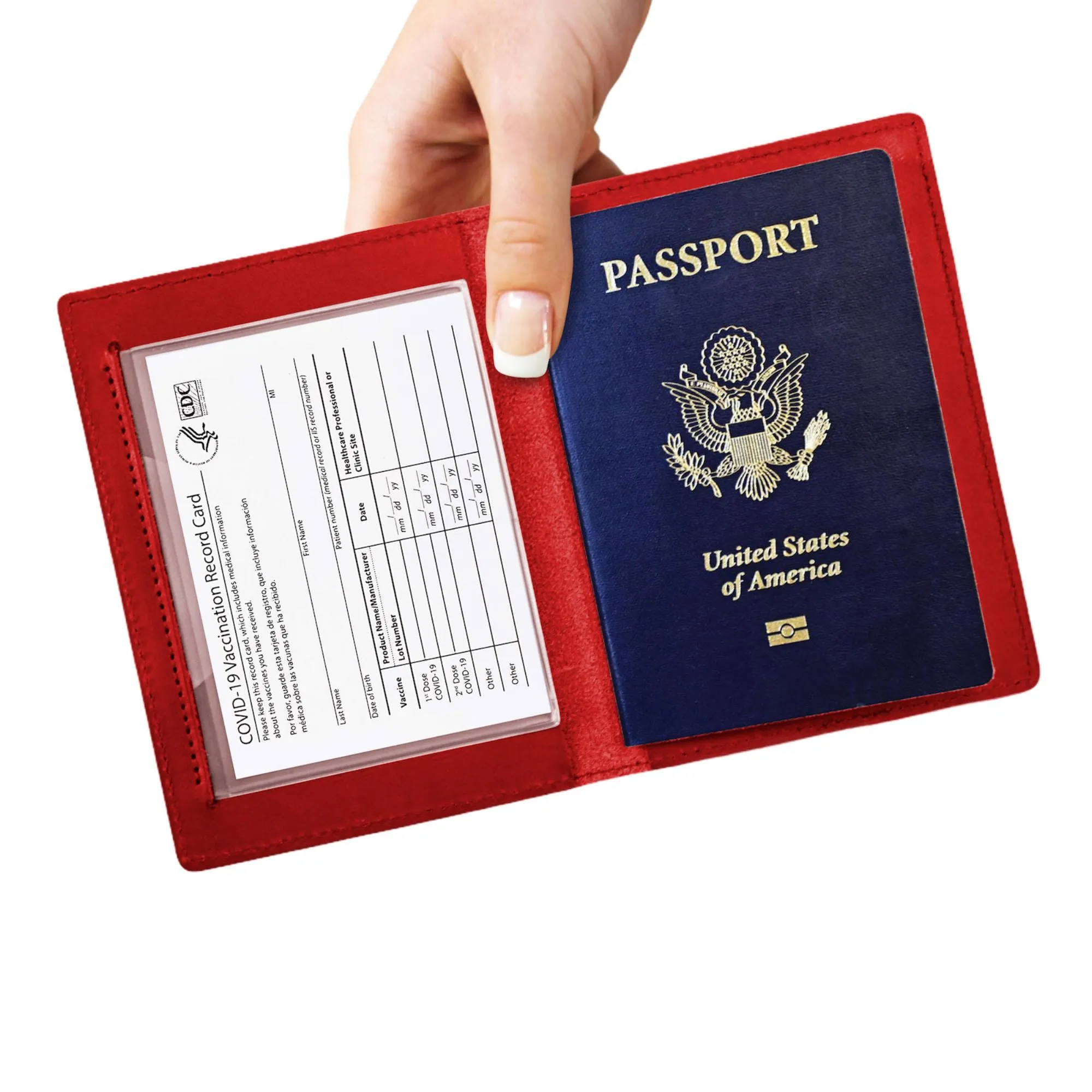 Passport Holder with Vaccination Card Protector