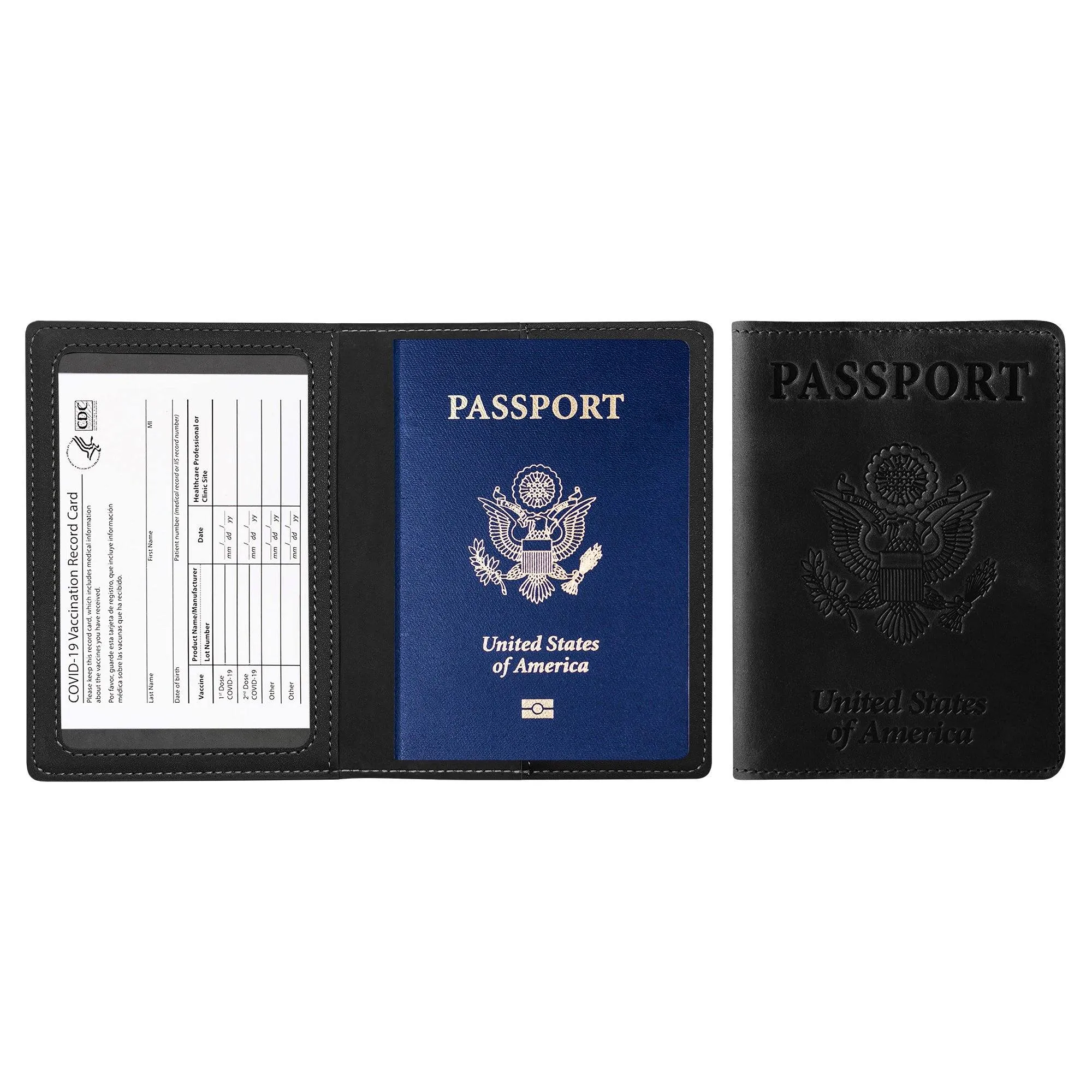 Passport Holder with Vaccination Card Protector