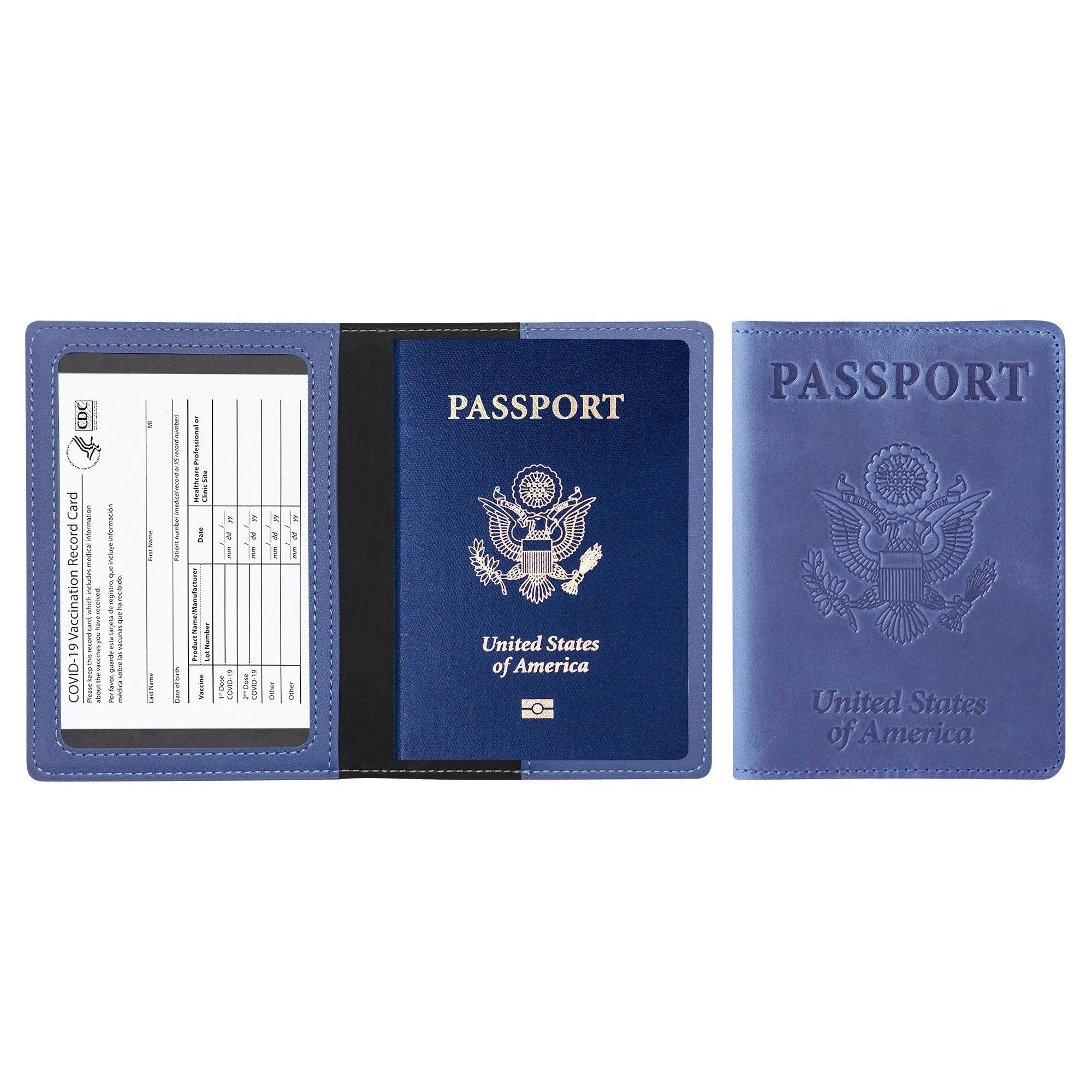 Passport Holder with Vaccination Card Protector