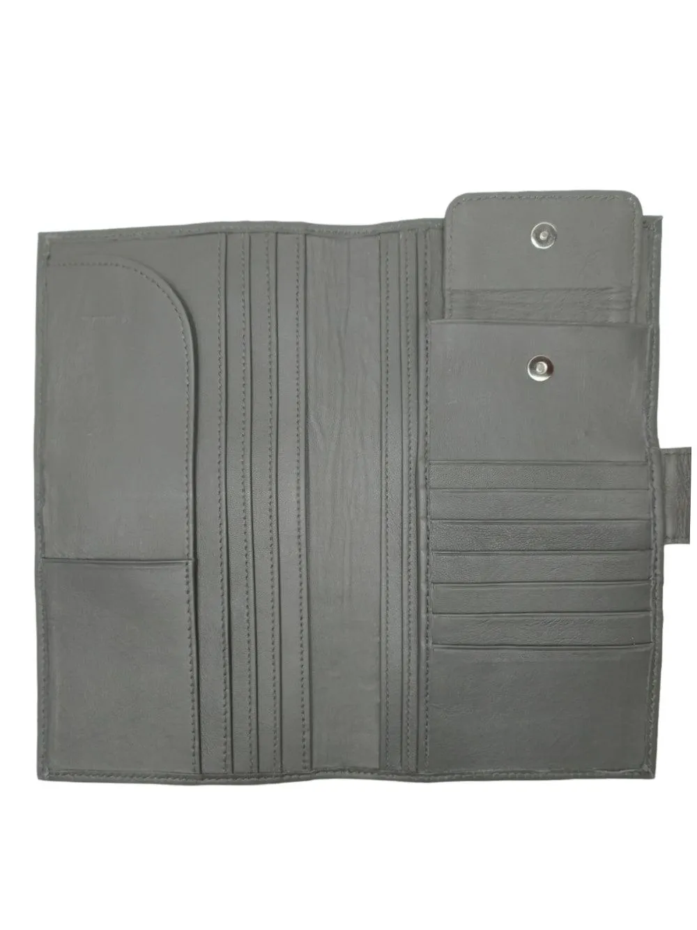 Passport Wallet Leather  | Casual Grey Clutch | Regular Size