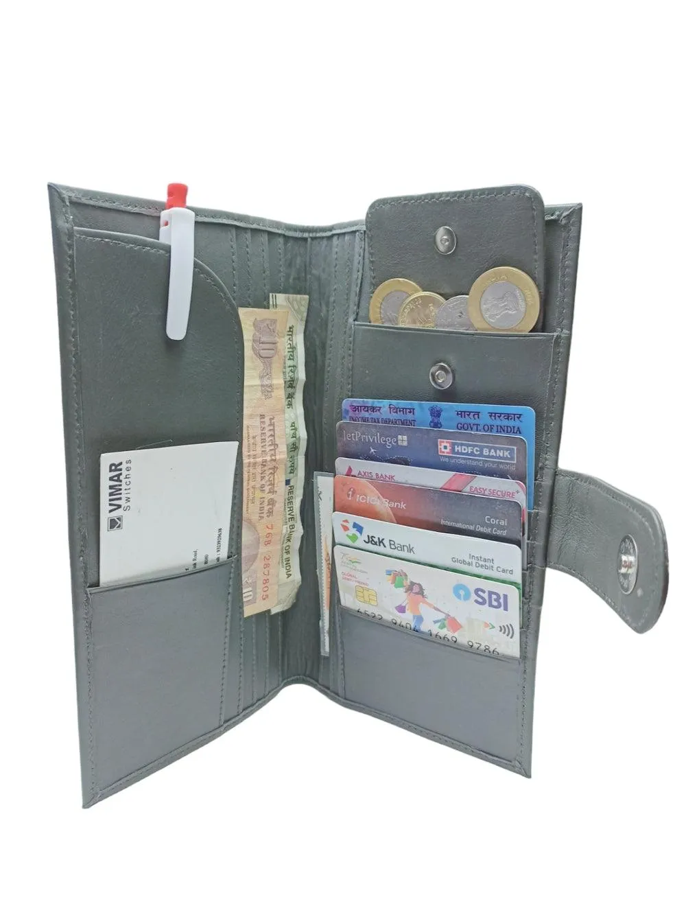 Passport Wallet Leather  | Casual Grey Clutch | Regular Size