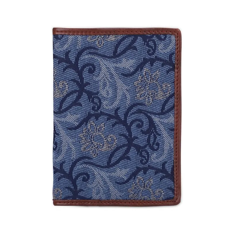 Passport Wallet - Stylish Tapestry Fabric & Faux Leather | Unisex | Compact | Blue-Spade Design