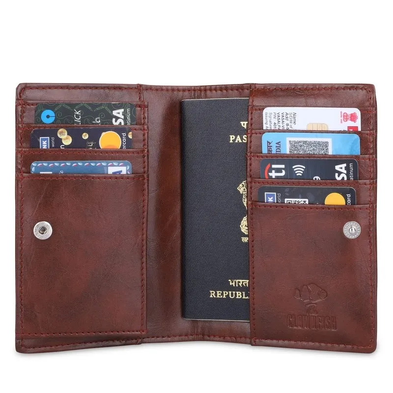 Passport Wallet - Stylish Tapestry Fabric & Faux Leather | Unisex | Compact | Blue-Spade Design