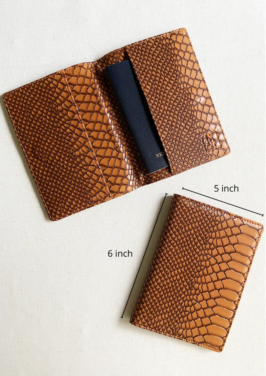 Personalised Brown two tone snake Passport Cover