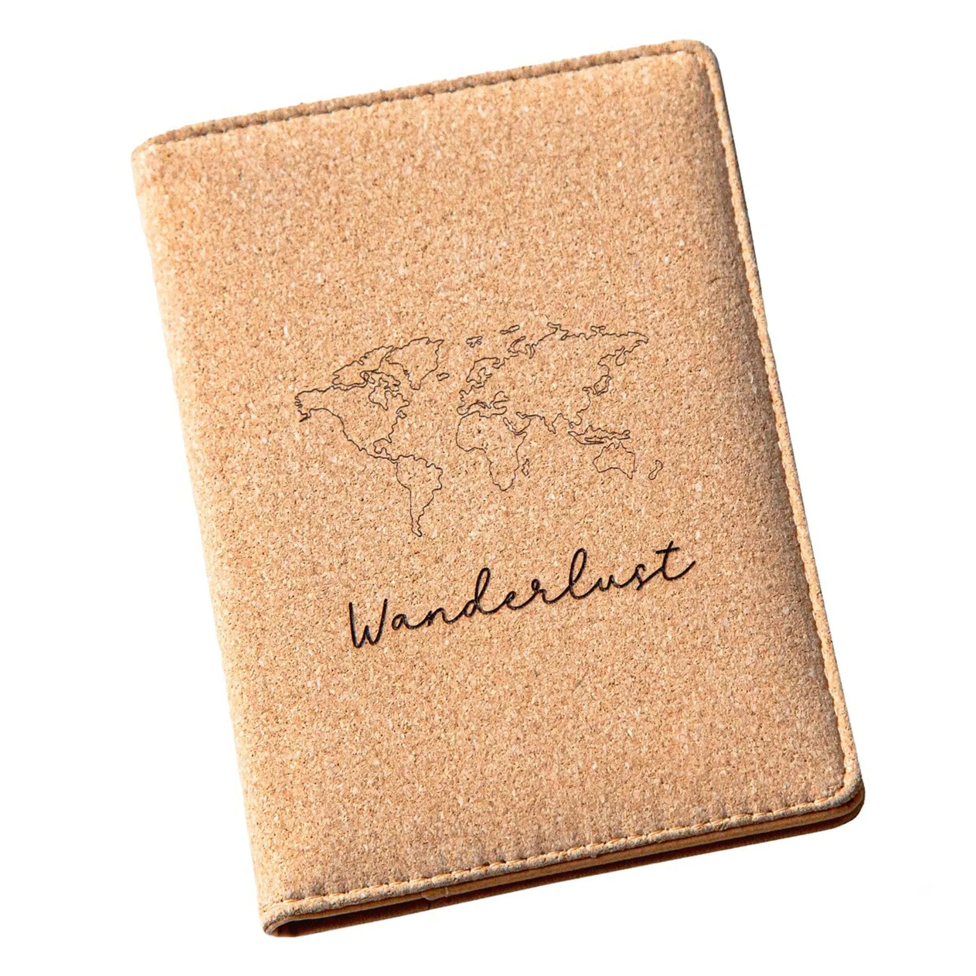 Personalised Natural Cork Passport Holder With Plane Design