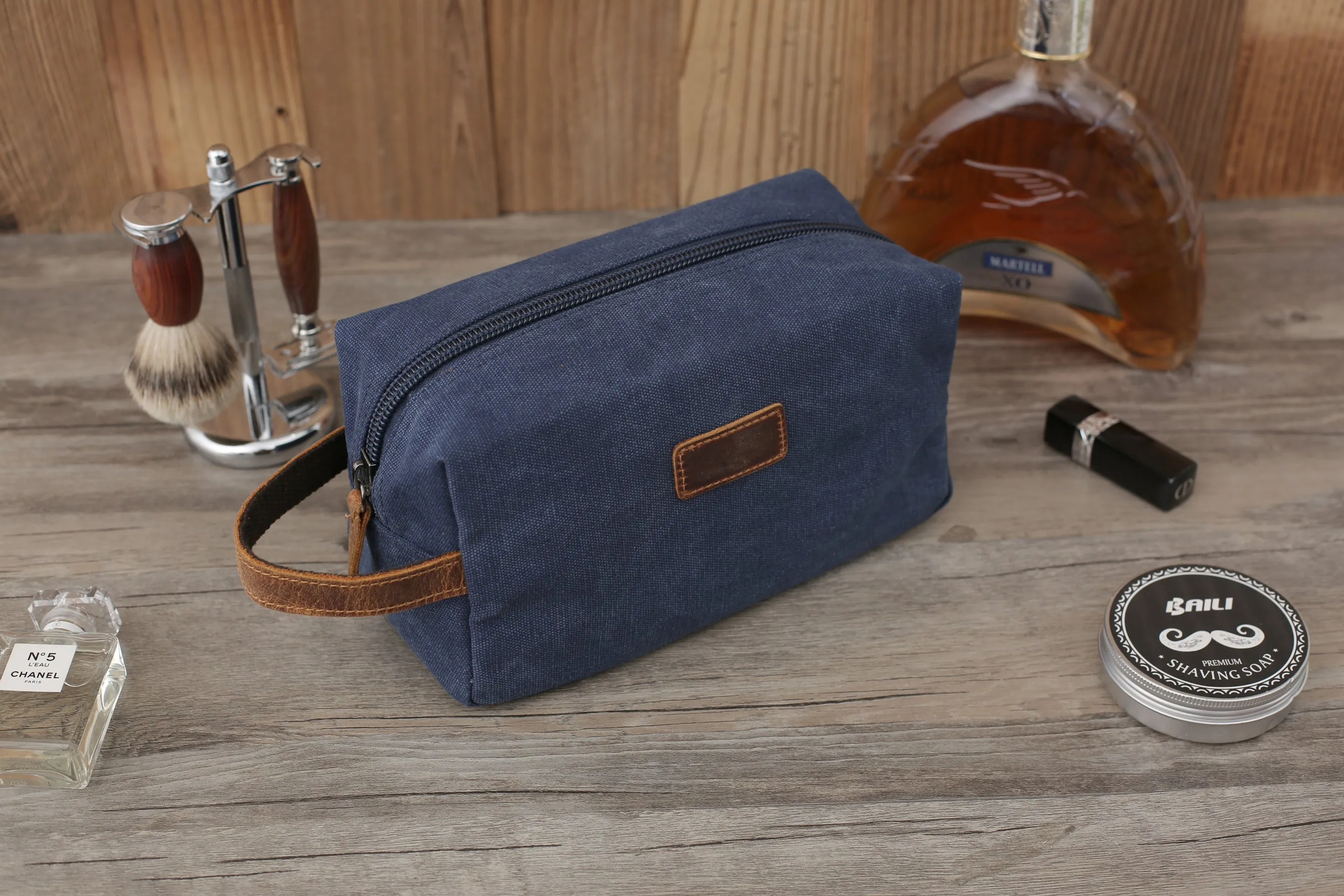 Personalized Canvas Dopp Kit, Shaving Kit, Mens Toiletry Bag Monogrammed, Unique Groomsmen Gift