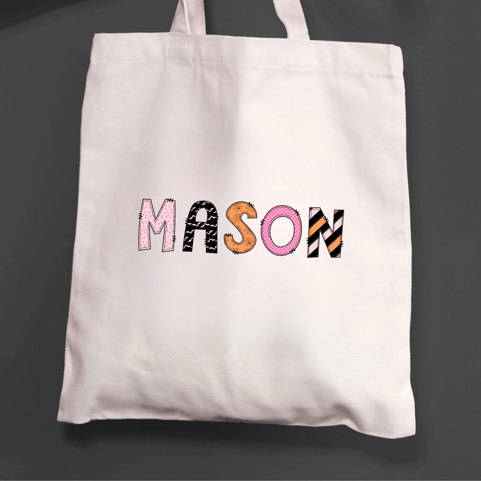 Personalized Pink Name Halloween Tote Bag