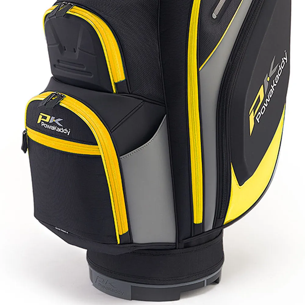 PowaKaddy Premium Edition Cart Bag - Black/Gun Metal/Yellow