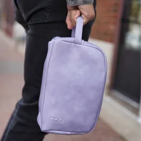 Purple Leather Toiletry Bag