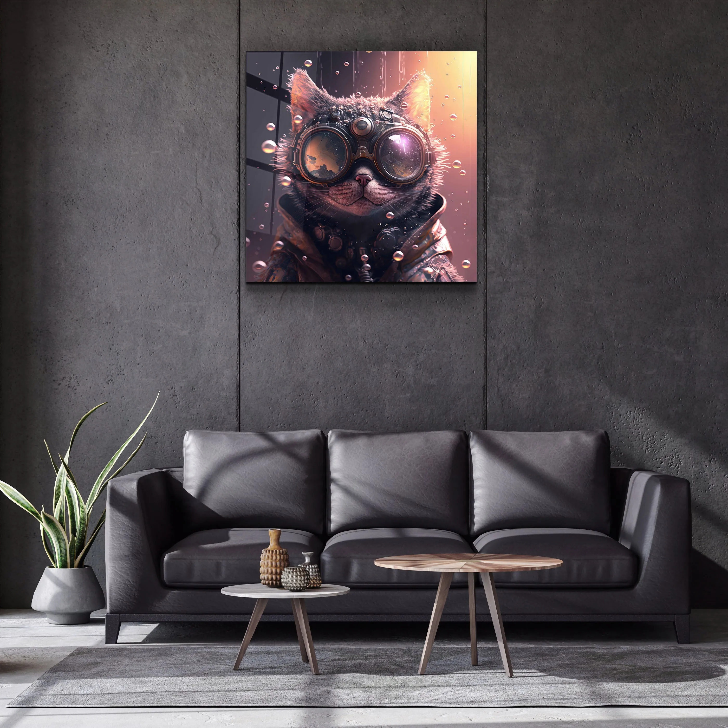 ."Spotter". Secret World Collection Glass Wall Art