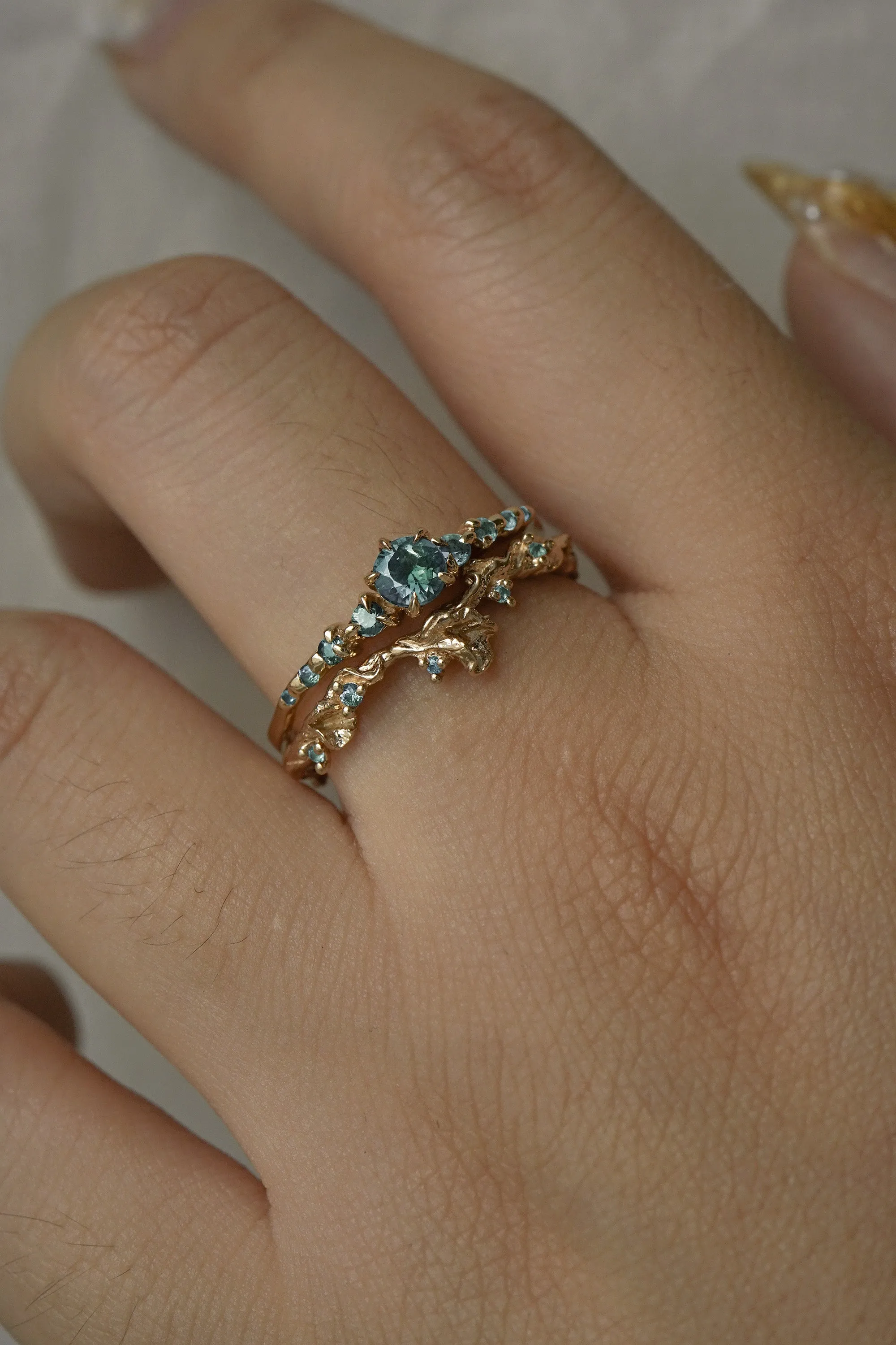 Rainbow Sapphire and Diamond Cyndra Ring, Supreme