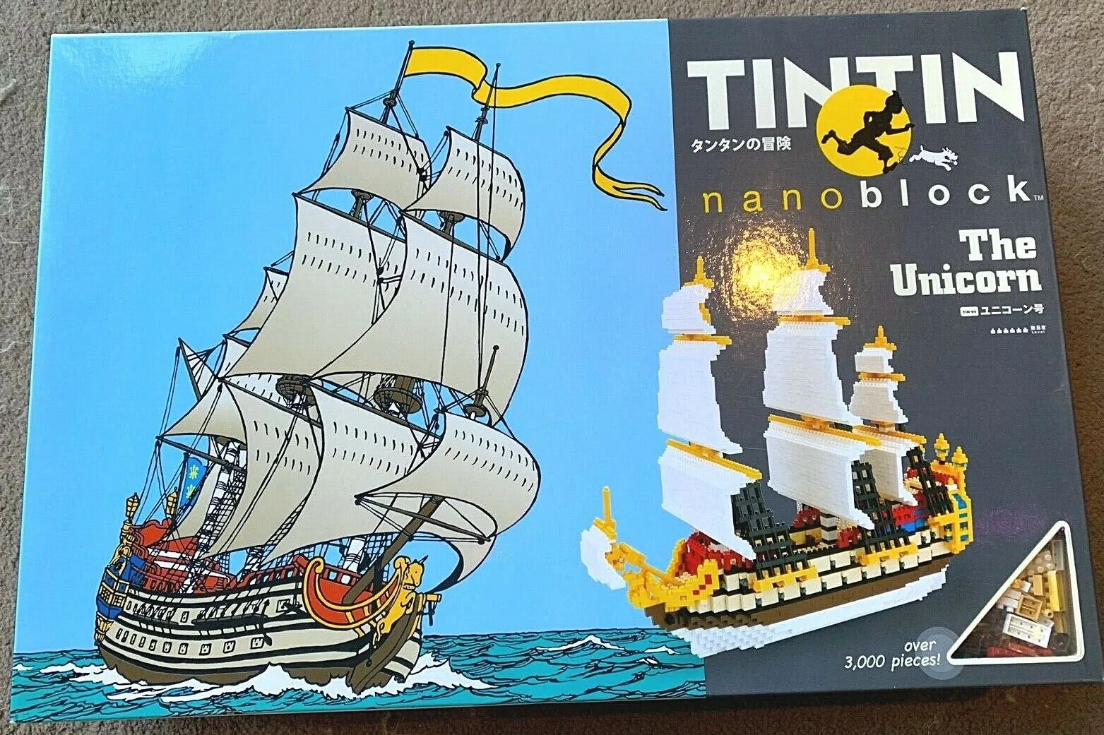 Rare KAWADA TINTIN Nanoblock set "The Unicorn" Model Ship 3000  pcs 2011 Licorne