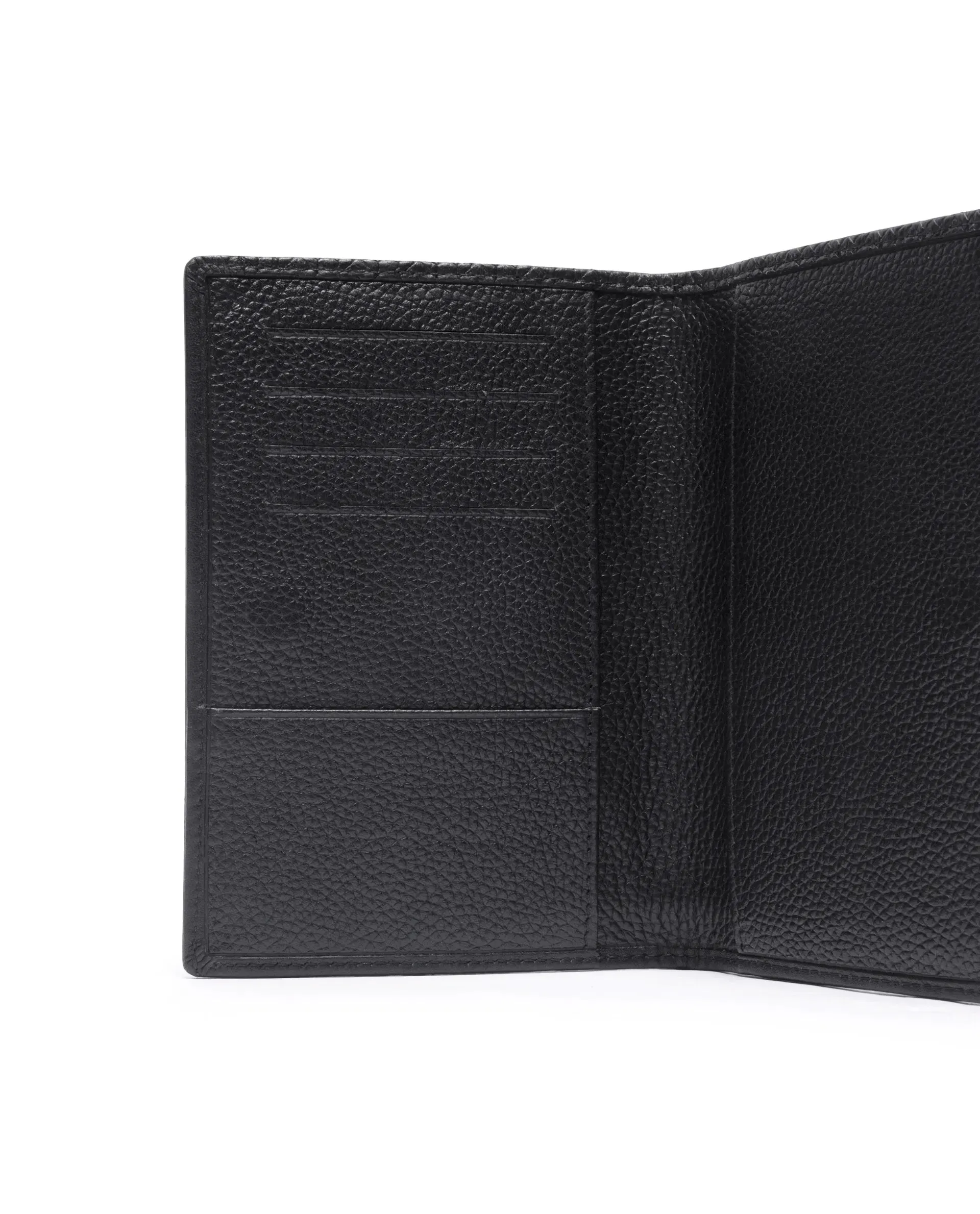 Rare Rabbit Men Voryn Black Leather Passport Holder