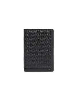 Rare Rabbit Men Voryn Black Leather Passport Holder