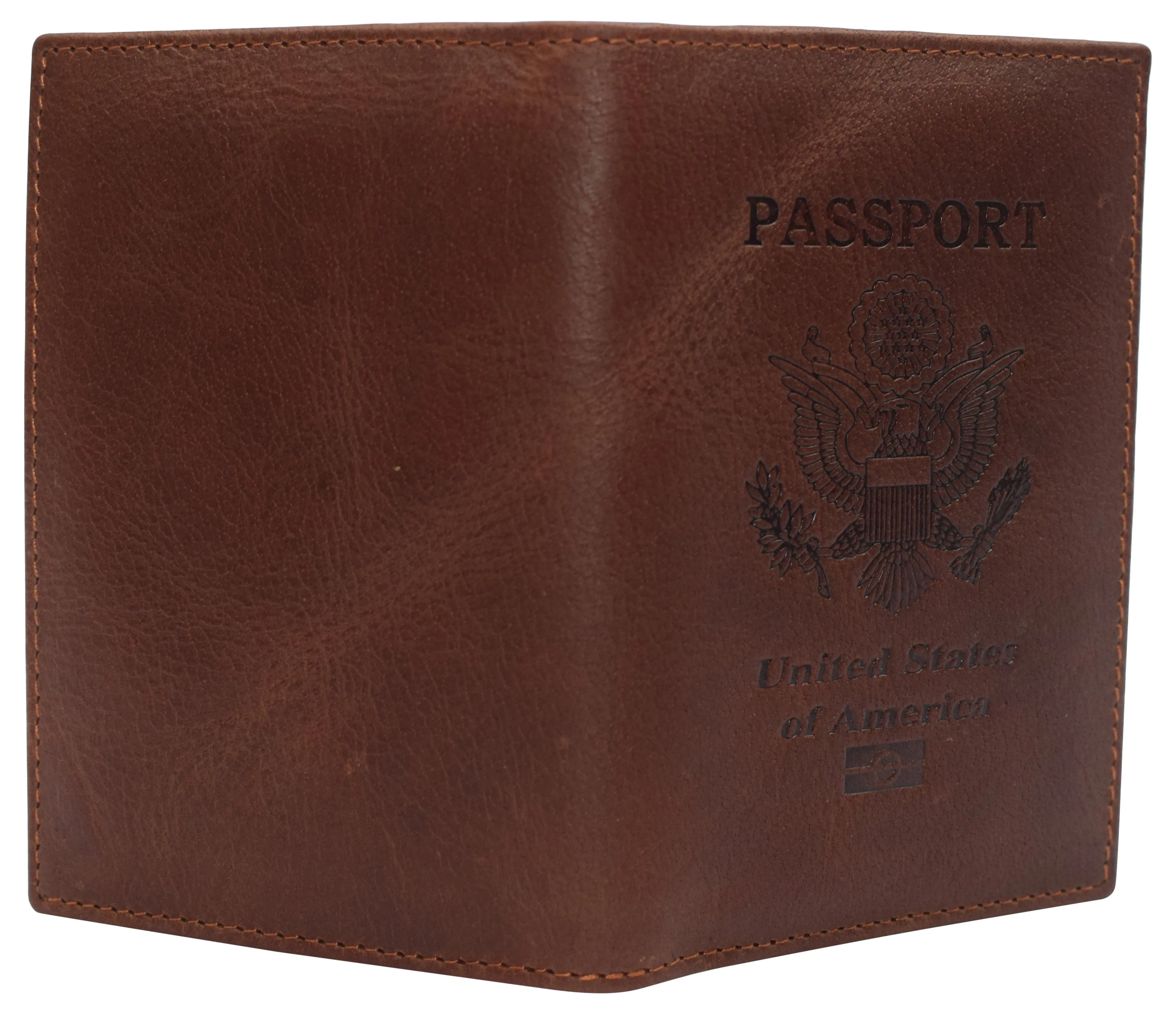 Real Leather RFID Blocking Travel Passport Holder with Vaccine Card Slot