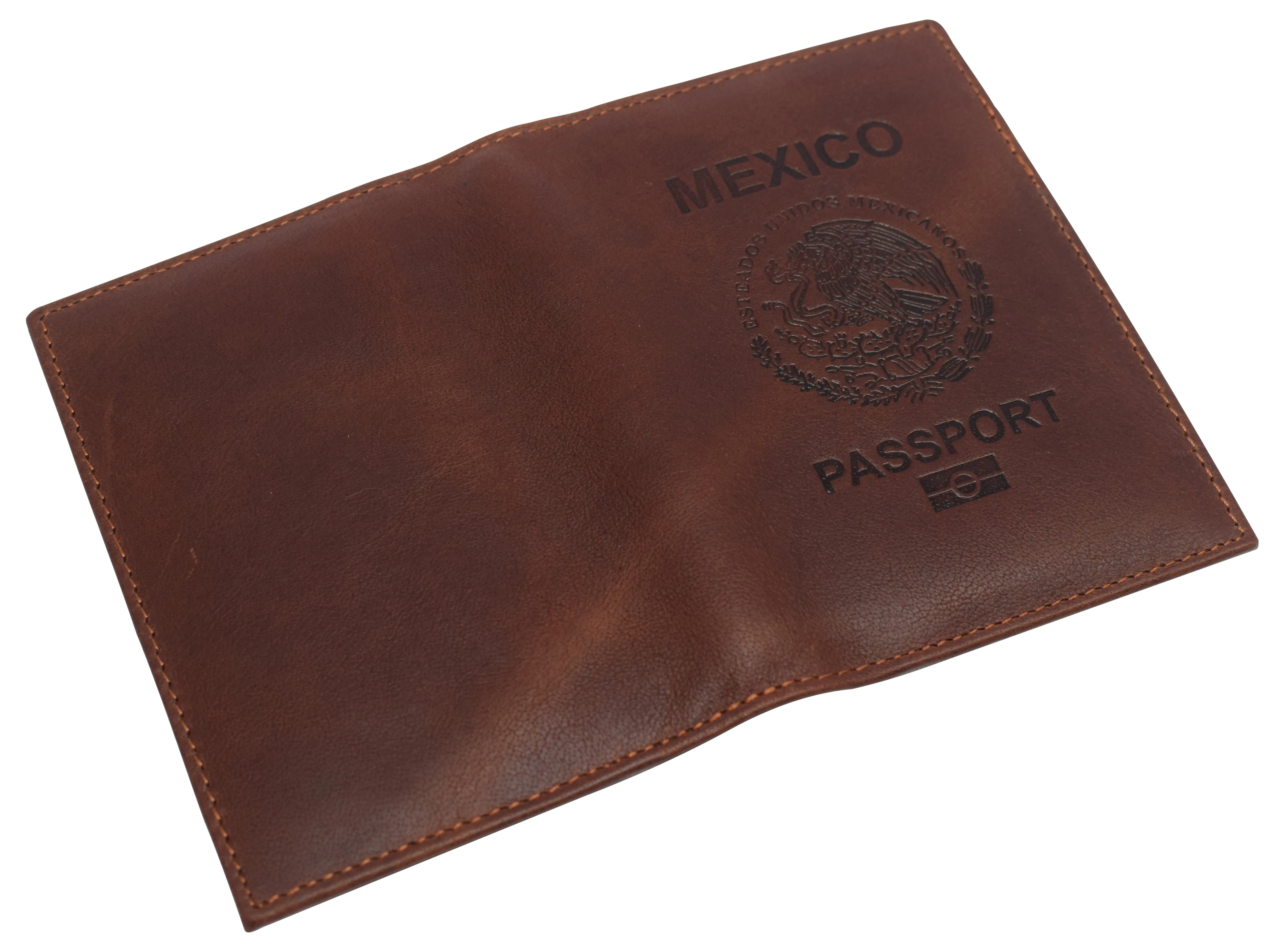 Real Leather RFID Blocking Travel Passport Holder with Vaccine Card Slot