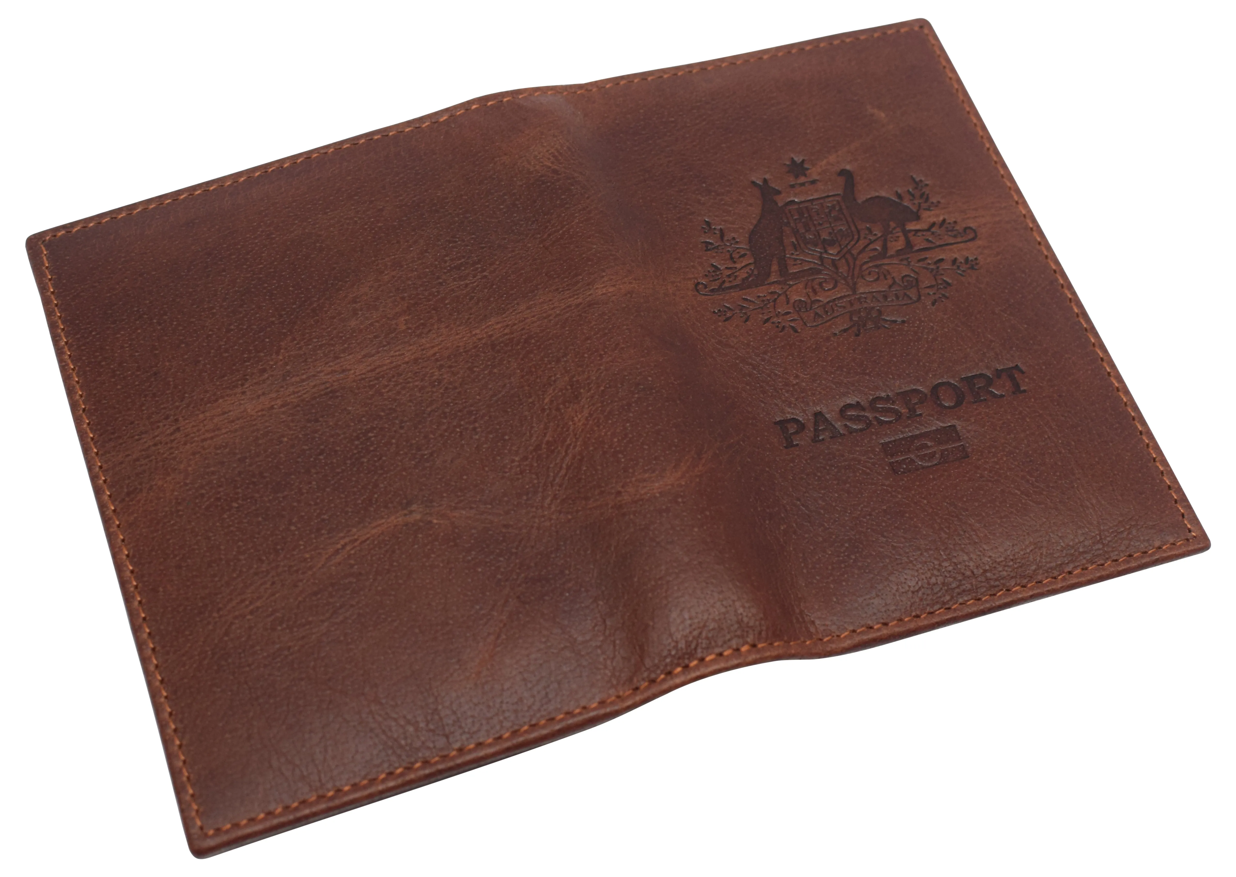 Real Leather RFID Blocking Travel Passport Holder with Vaccine Card Slot