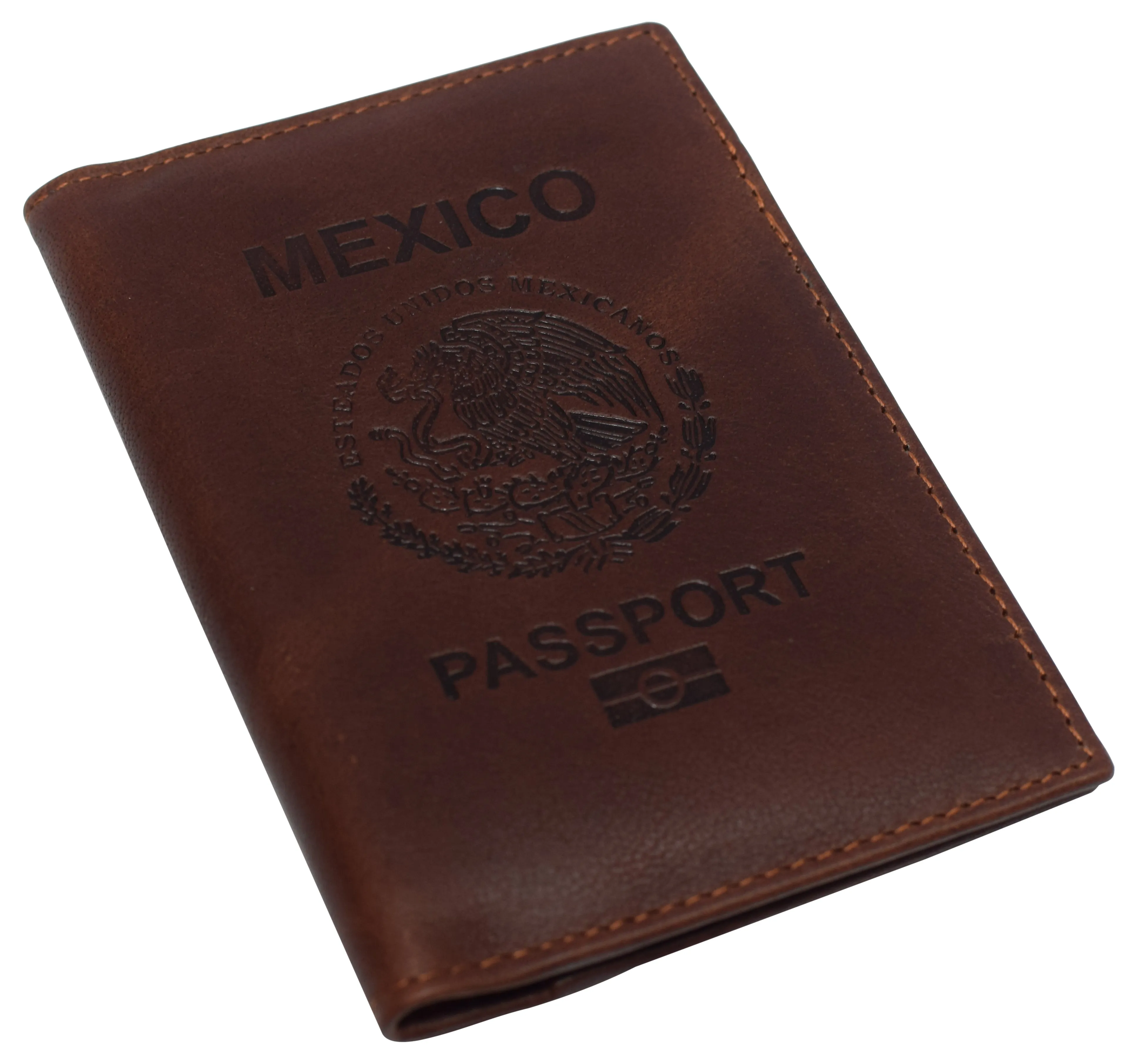 Real Leather RFID Blocking Travel Passport Holder with Vaccine Card Slot