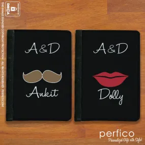 Red Lips and Moustache © Personalized Passport Cover and Holder Set