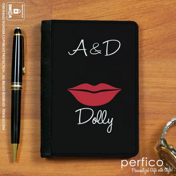 Red Lips and Moustache © Personalized Passport Cover and Holder Set