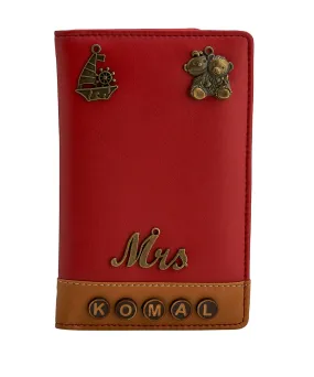 Red Tan Passport Cover