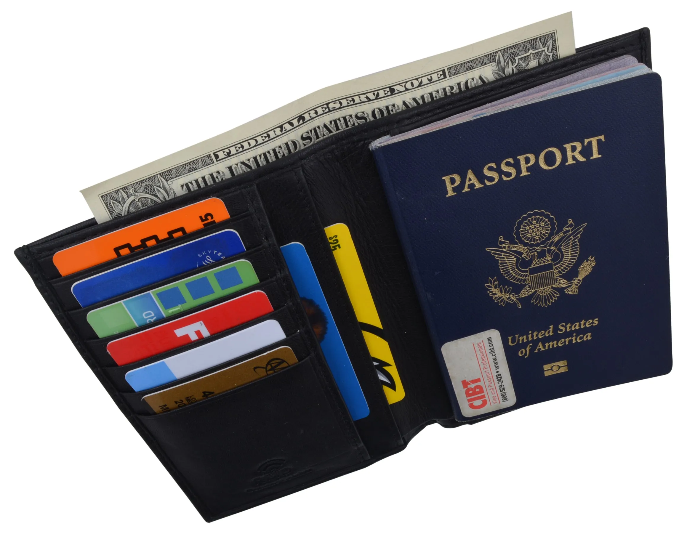 RFID Blocking Leather Passport Holder Wallet Cover Case Travel For Men and Women RFID751