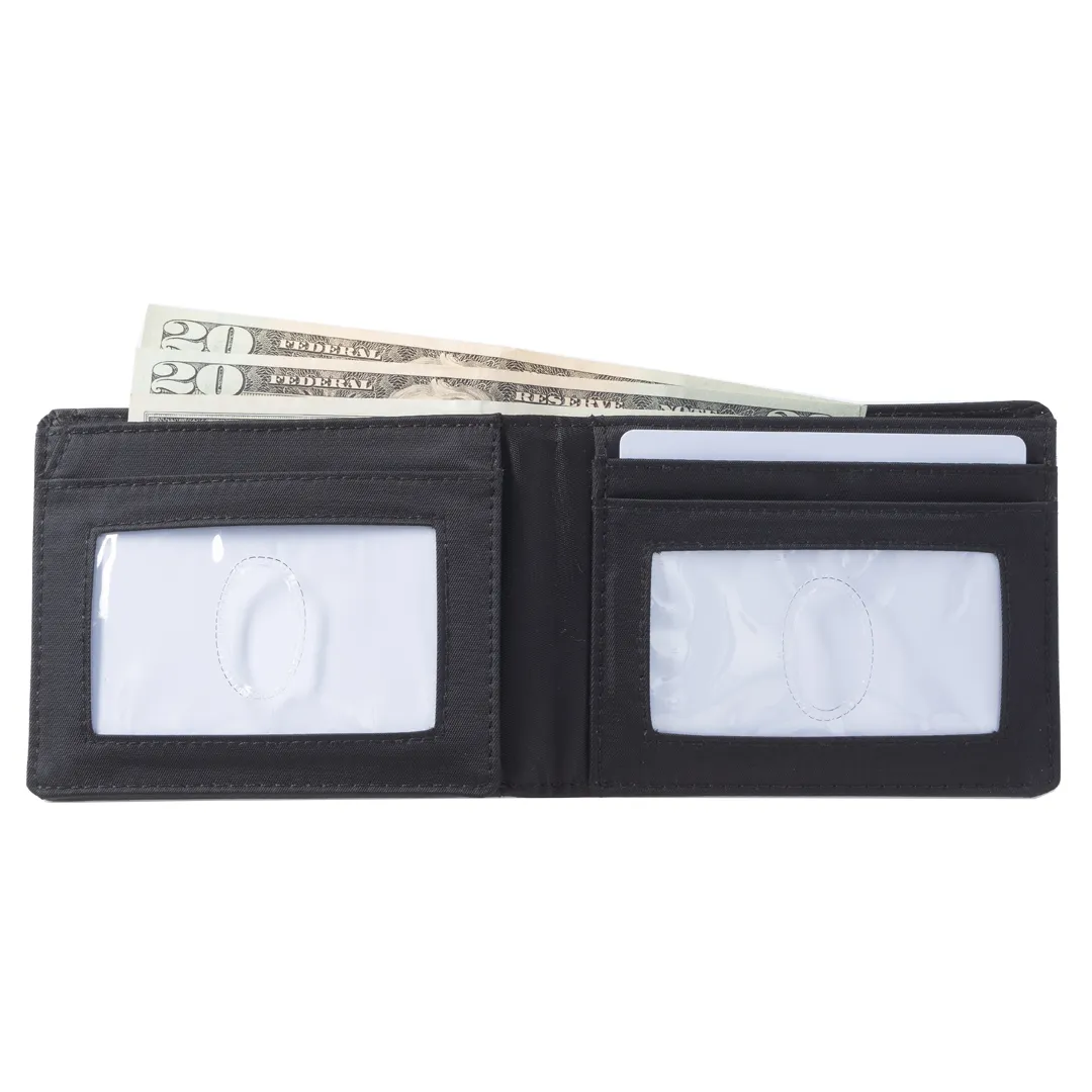 RFID Leather L-Fold Black