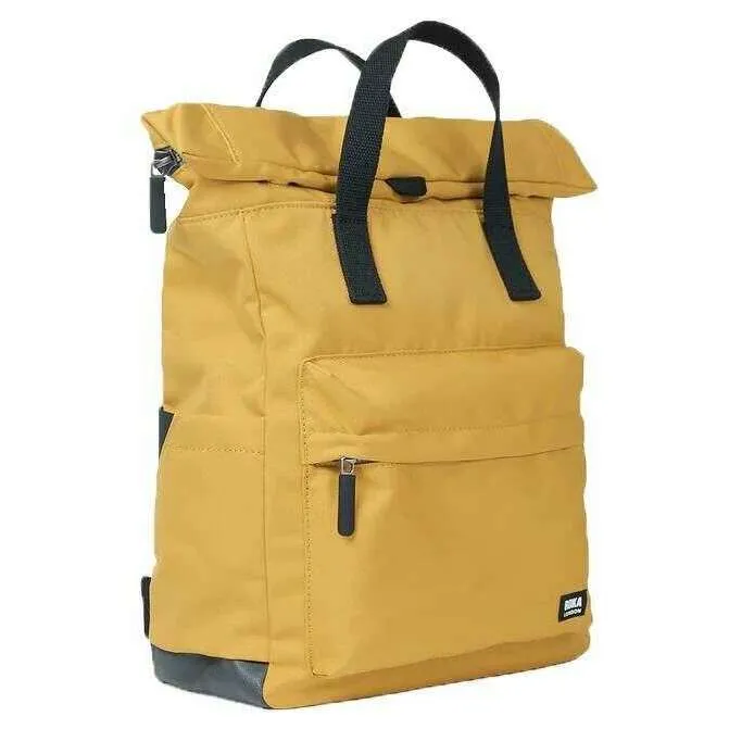 Roka Canfield B Medium Black Label Recycled Canvas Backpack - Flax Yellow