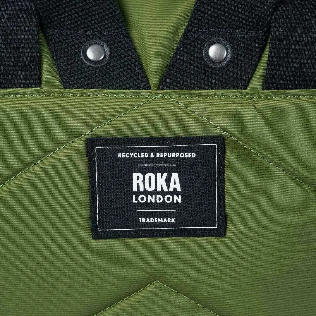 Roka Canfield B Medium Black Label Recycled Nylon Backpack - Avocado Green