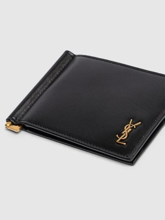 Saint Laurent   YSL leather bill clip wallet 