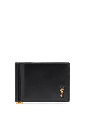 Saint Laurent   YSL leather bill clip wallet 