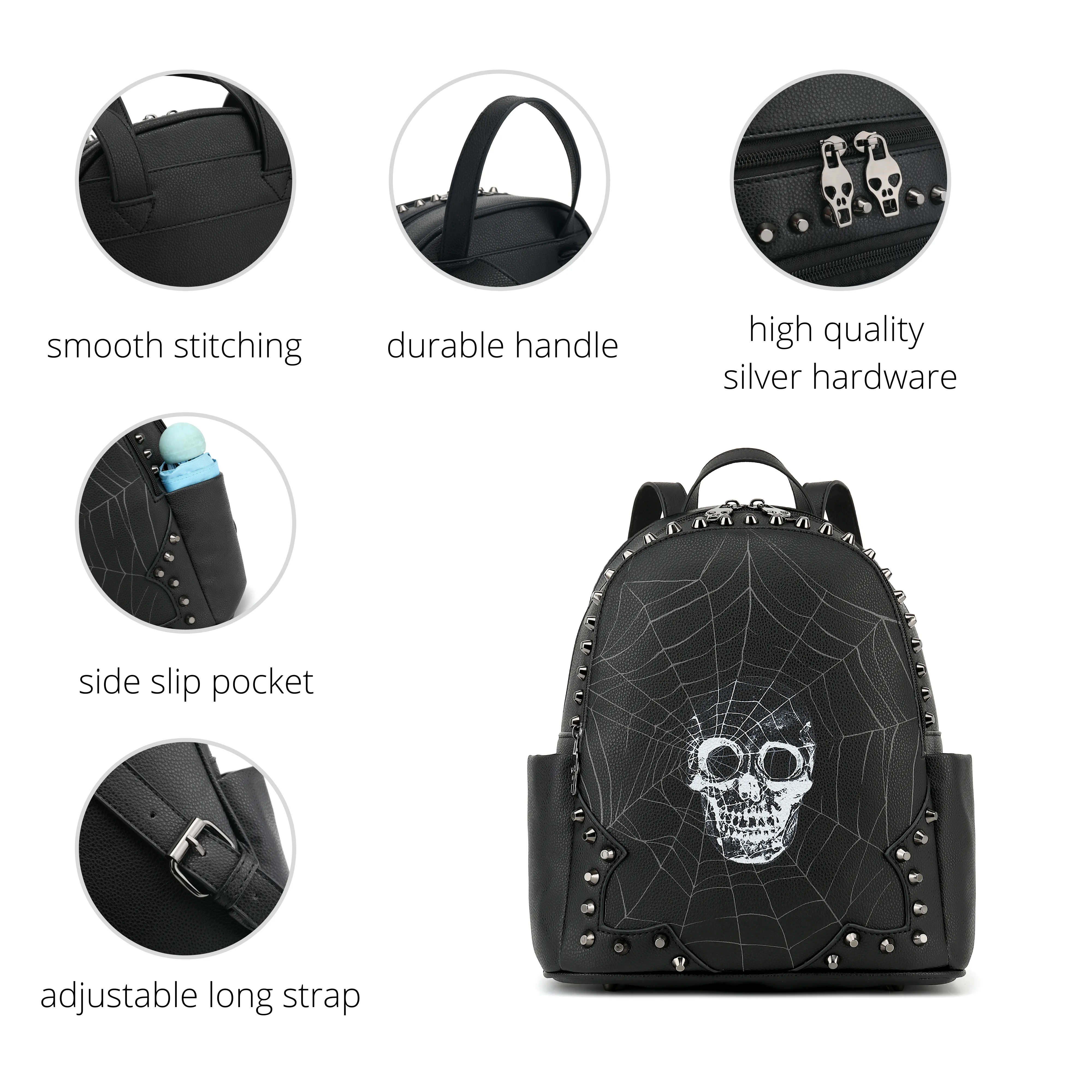 Scarleton Studded Punk Backpack H209301B