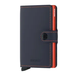 Secrid Miniwallet - Matte Nightblue & Orange Leather