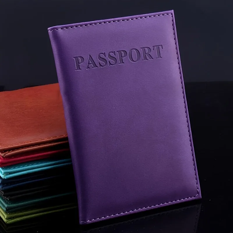 Secure Your Passport and Cards in Style with this Solid Color Wallet Card Holder