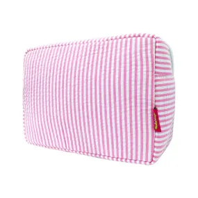 Seersucker Pink NGIL Large Cosmetic Travel Pouch