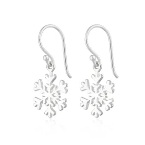 Silver Snowflake Hook Earrings