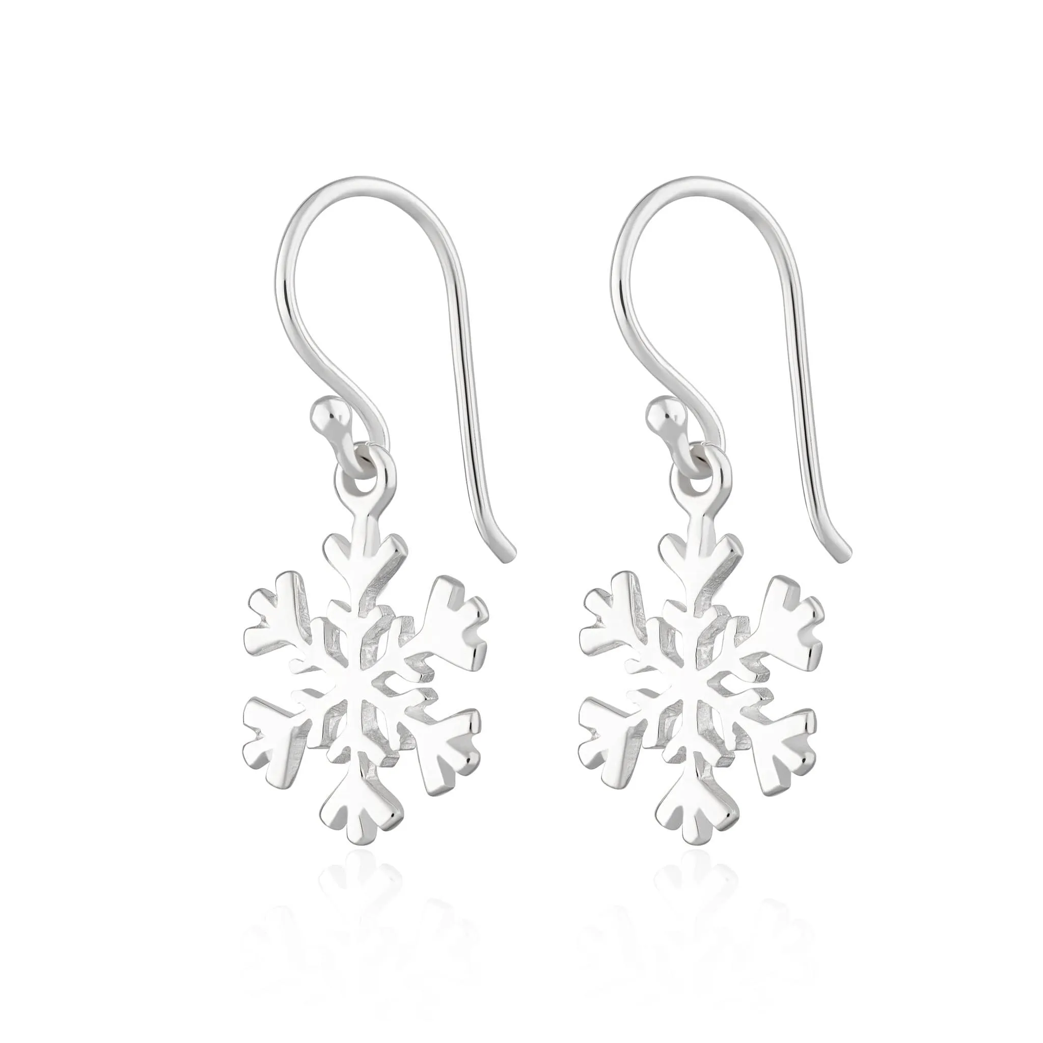 Silver Snowflake Hook Earrings