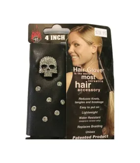 Skull Head and Rhinestones 4 inch Ponytail Holder 31408