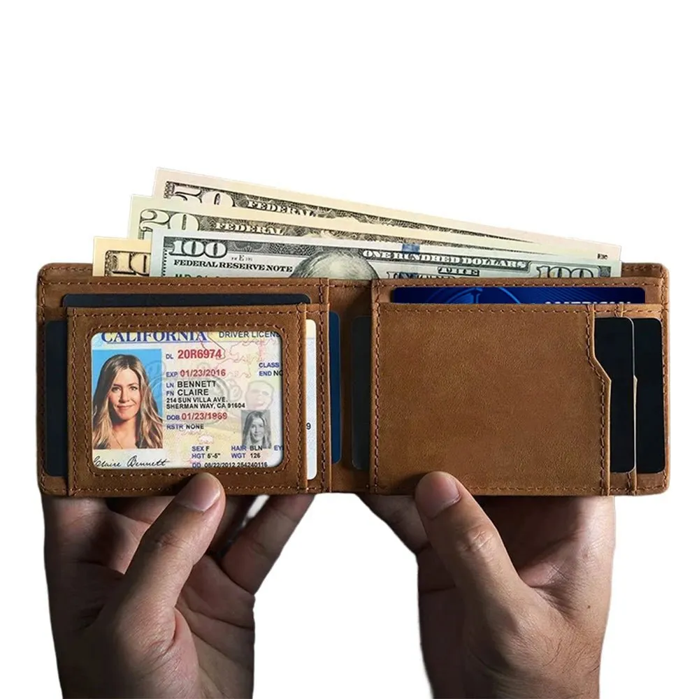 Sleek Genuine Leather AirTag Wallet