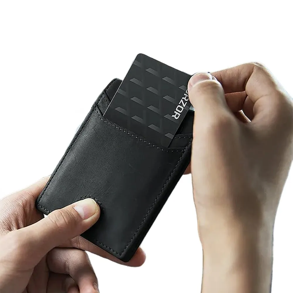 Sleek Genuine Leather AirTag Wallet