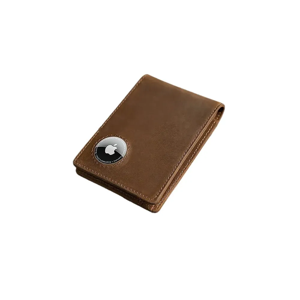 Sleek Genuine Leather AirTag Wallet