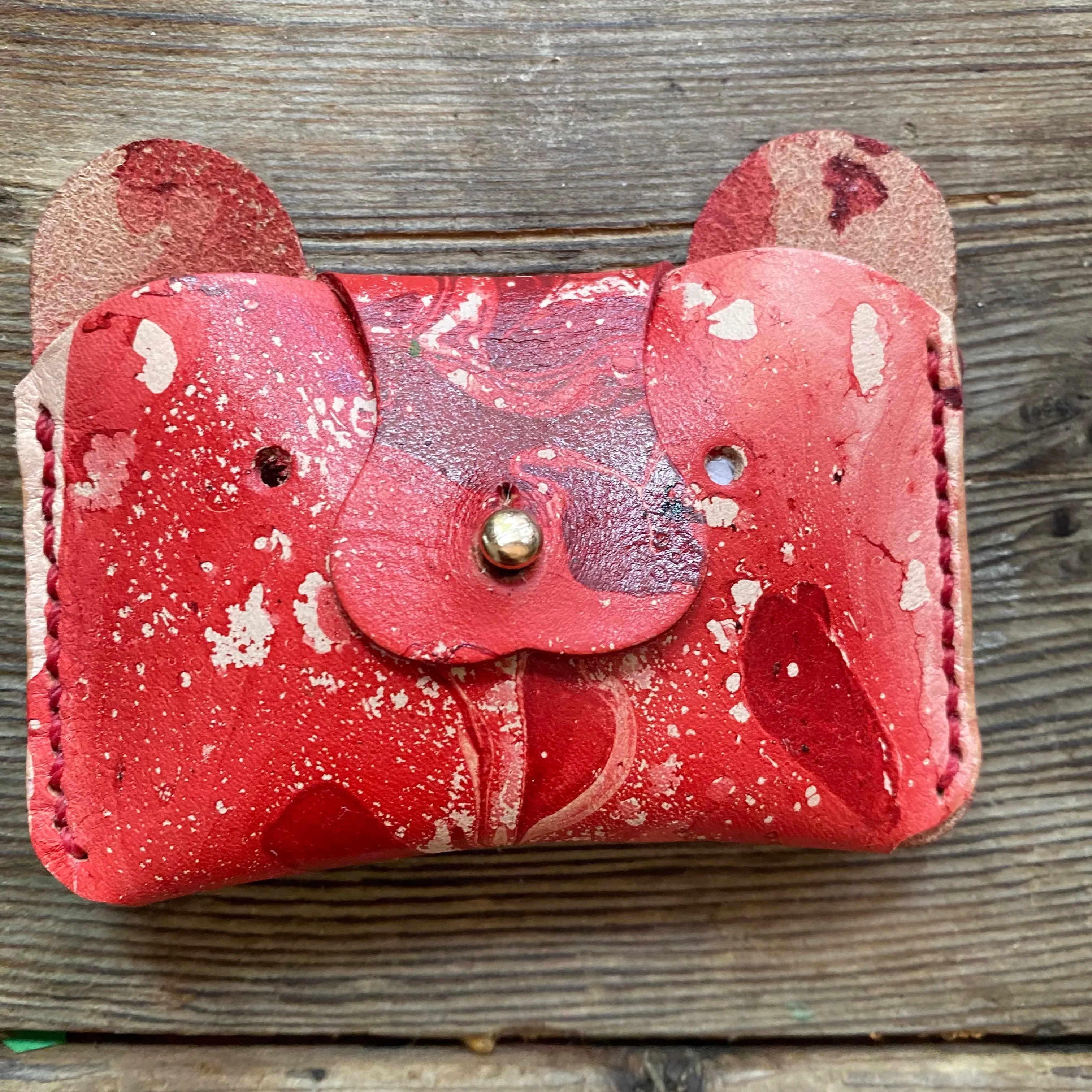 Small leather Bear Wallet for children