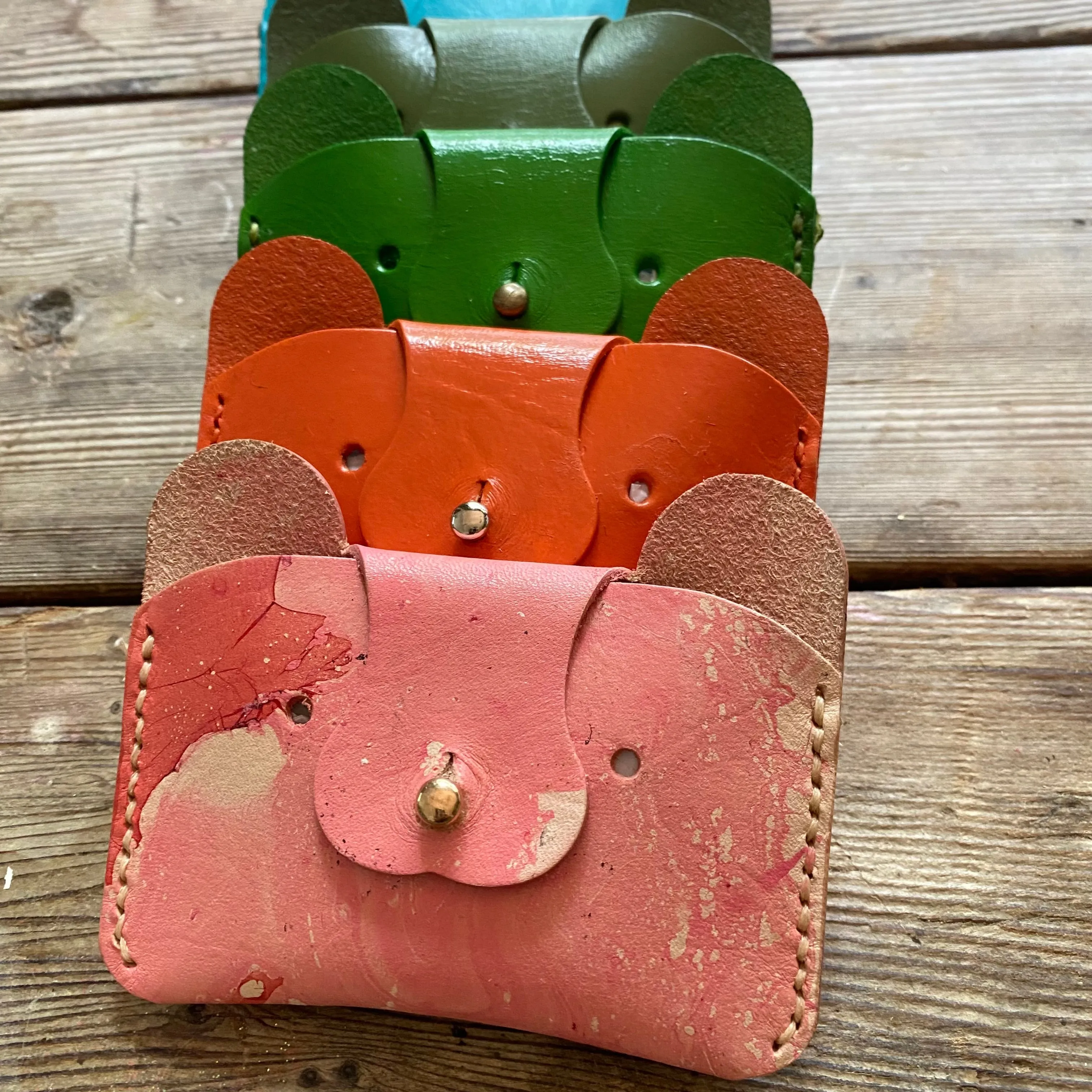 Small leather Bear Wallet for children