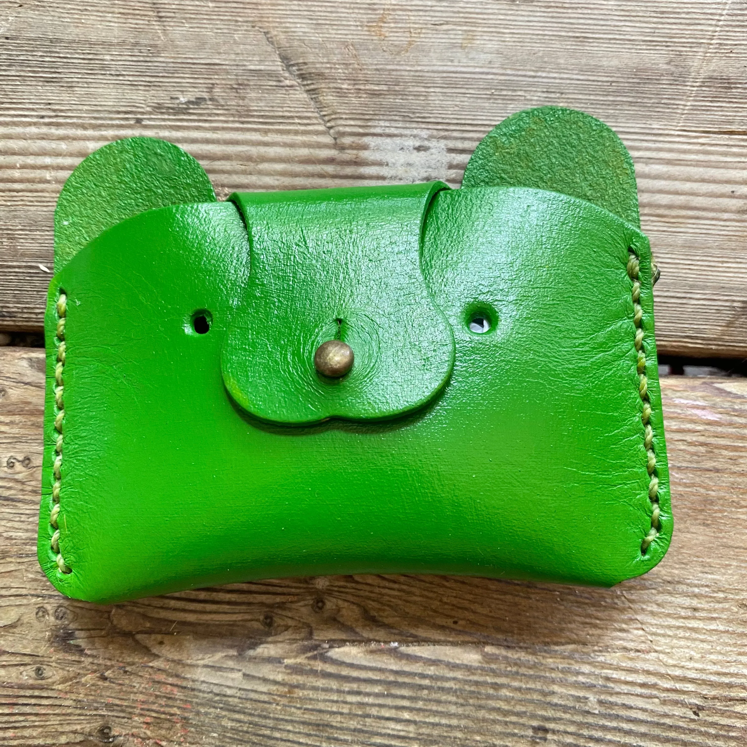 Small leather Bear Wallet for children