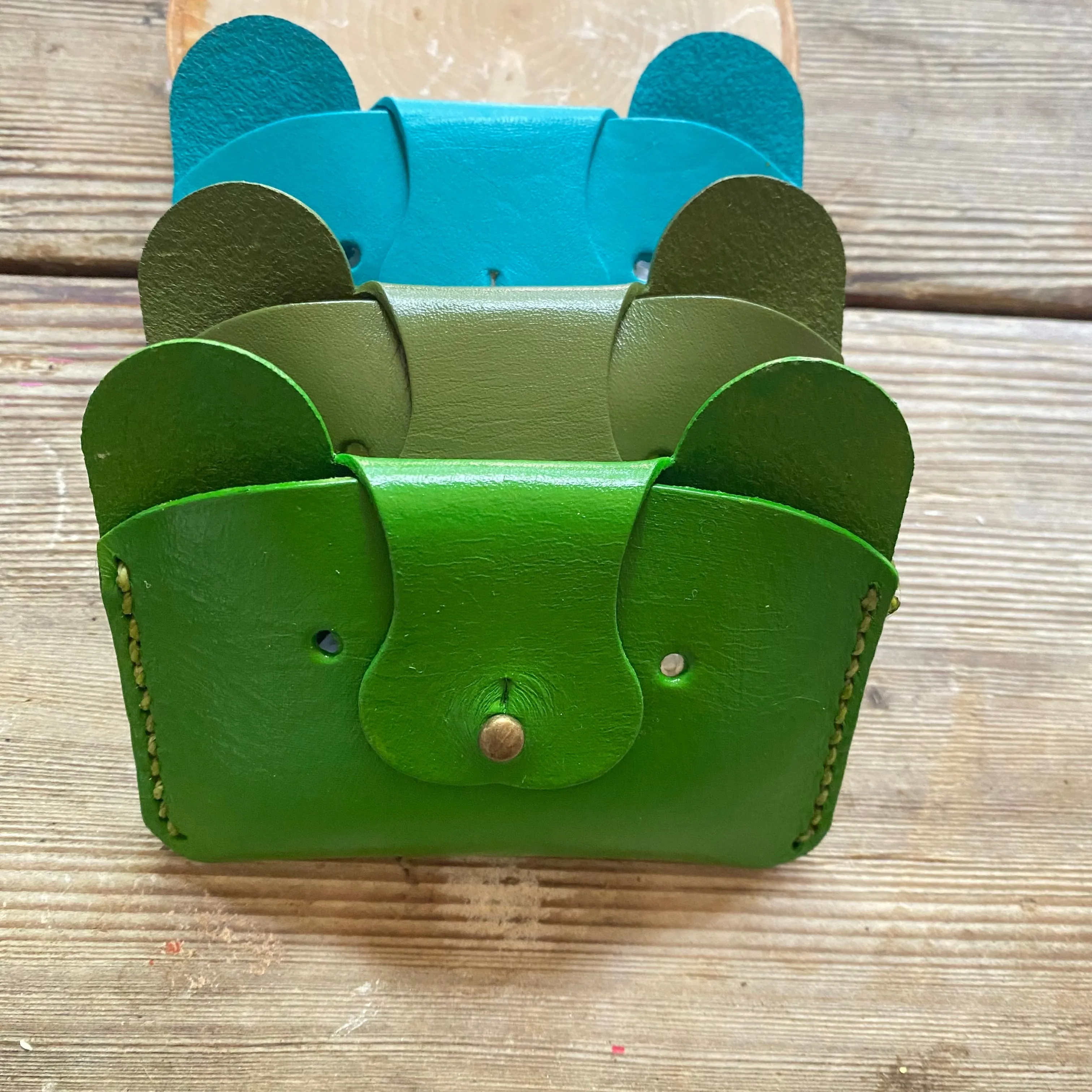 Small leather Bear Wallet for children