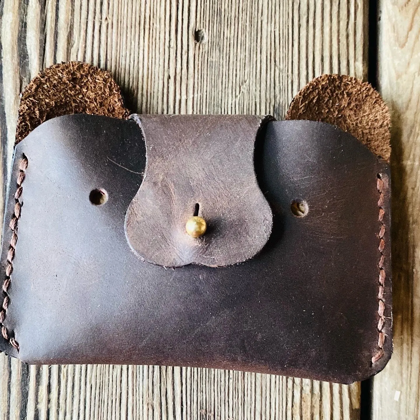 Small leather Bear Wallet for children