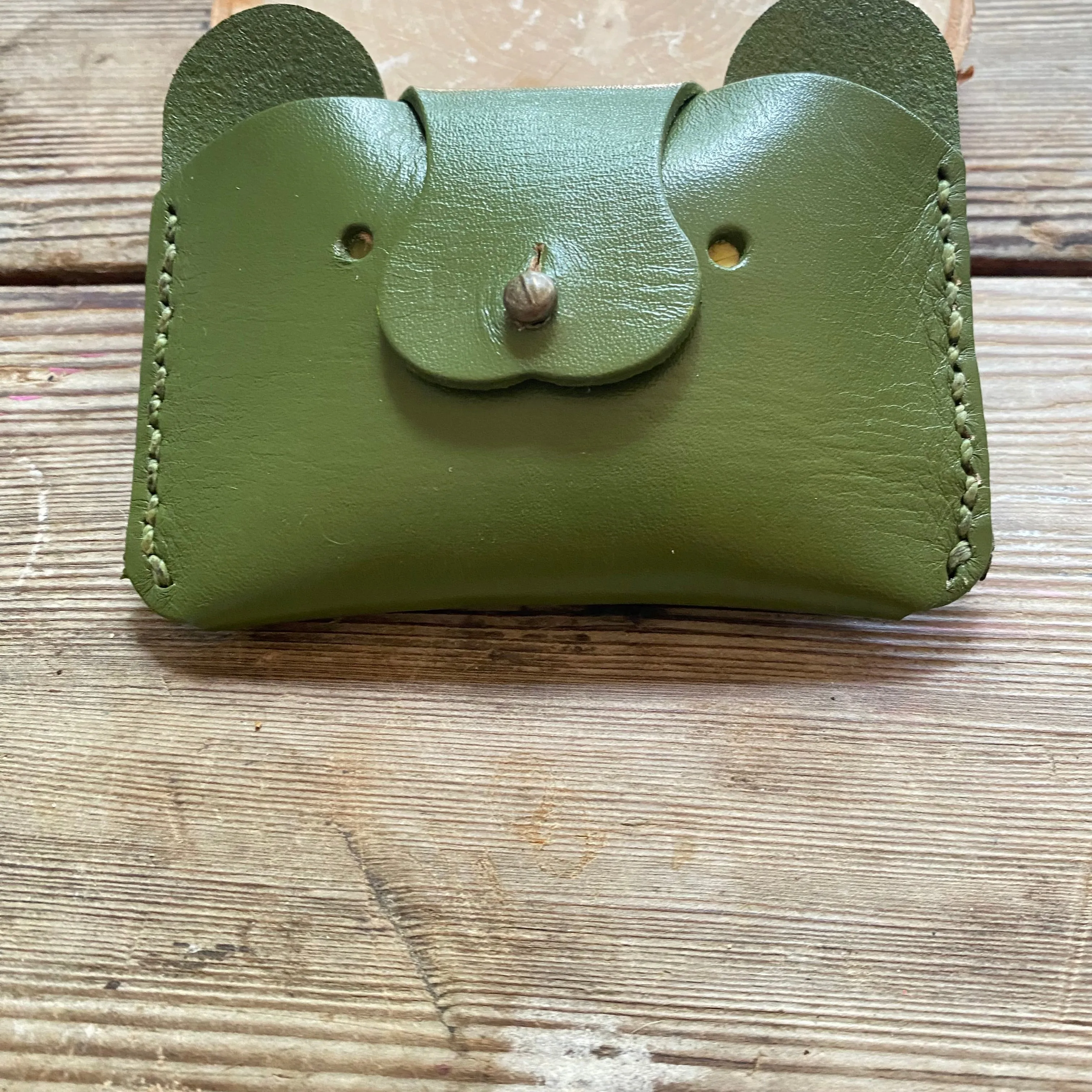 Small leather Bear Wallet for children